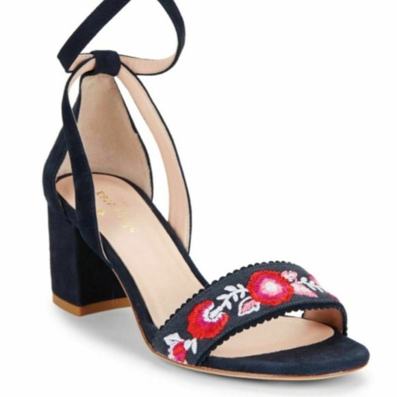 KATE SPADE WATSON SUEDE AND COTTON SANDALS - Picture 3 of 8